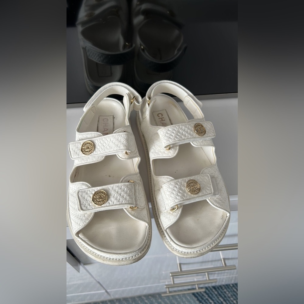 White Chanel sandal